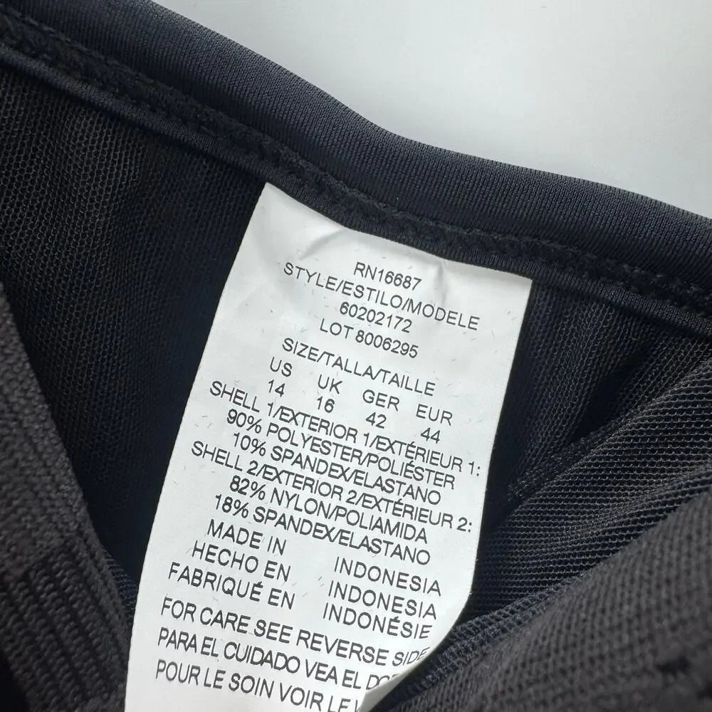 Swim Solutions Women's Knotted Flyaway Tankini Top in the Shade Black SZ 14 NWT - Picture 8 of 12